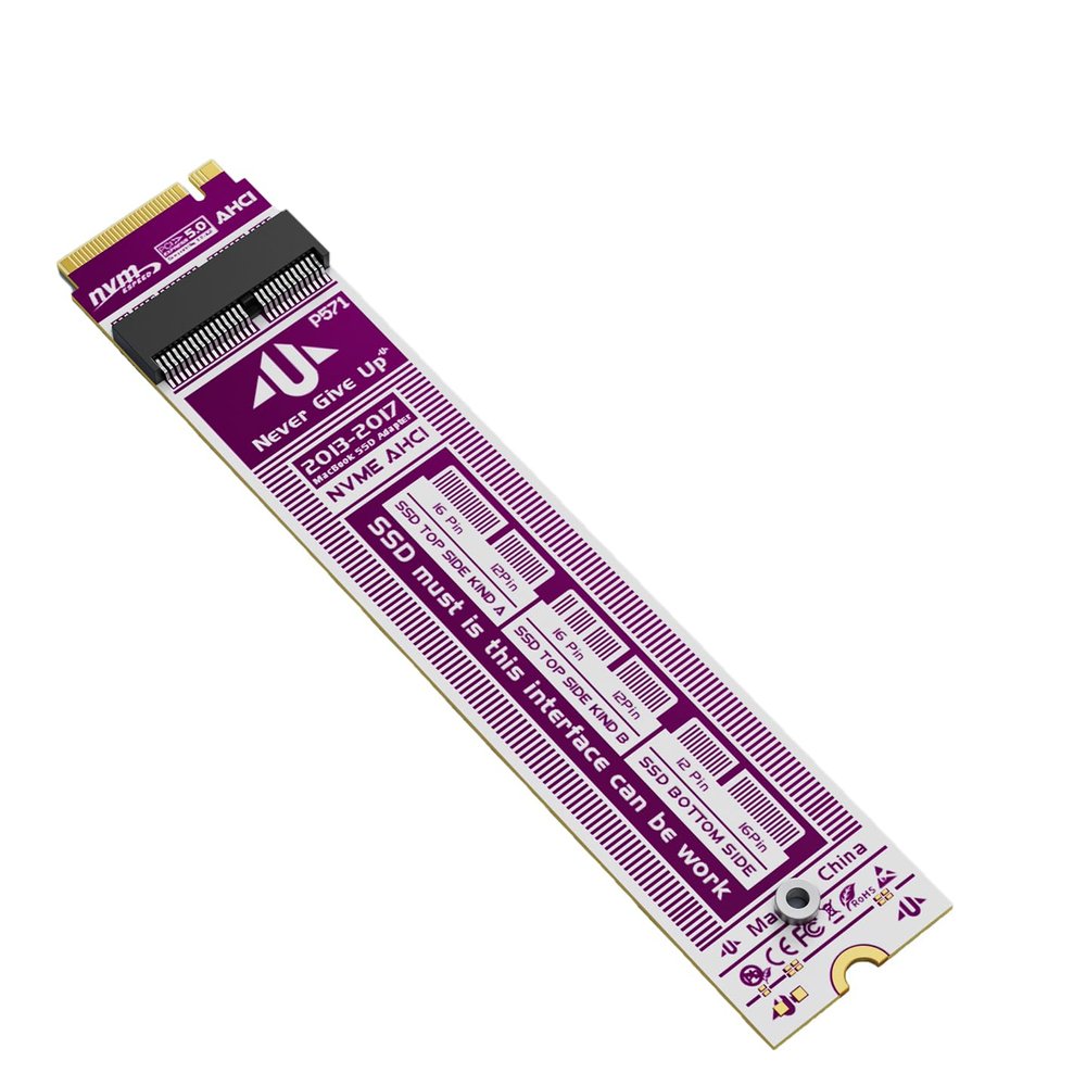 AoQhir PCIe 5.0 SSD Adapter Card 20Gbps High Speed Converter Compatible with Apple MacBook Air Pro 2013-2017 NVMe NGFF SSD 12+16 Pin to Desktop M Key Expansion (P571)