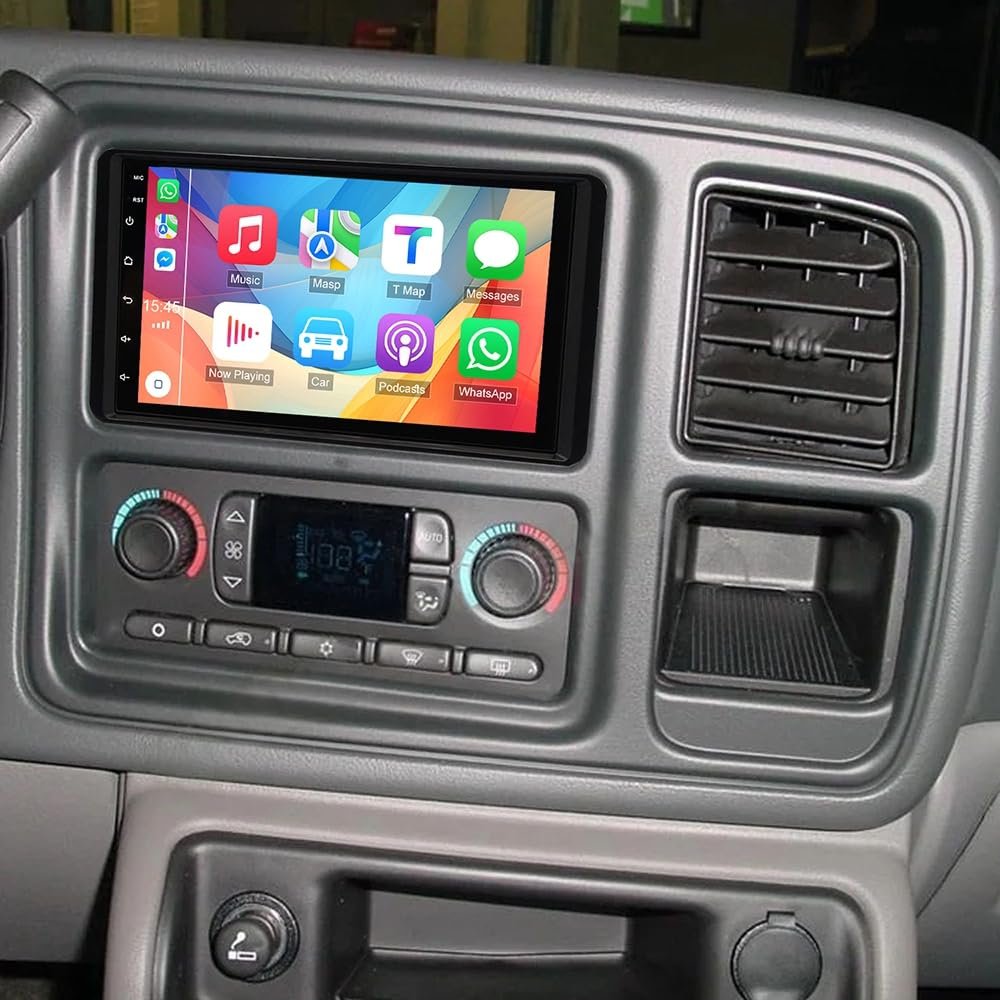 7" Upgarde Car Radio for Chevy Avalanche Tahoe 2003-2006, Android 14 Touch Screen Bluetooth Stereo for Sierra Silverado 1500 2500 2003-2006 with Carplay Android GPS WiFi Back Up Camera 2+32G