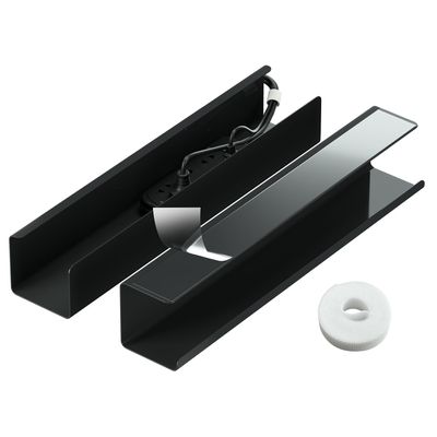 2 Pack No-Screw Cable Management Under Desk, Self-Adhesive Cord Organizer, Wire Management Tray for Office and Home (Black)