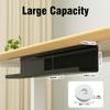 2 Pack No-Screw Cable Management Under Desk, Self-Adhesive Cord Organizer, Wire Management Tray for Office and Home (Black) view 2