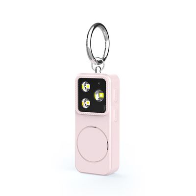 iEWENi B11 Portable Lighting Women's Safety Alarm Device 150dB Buzzer Alarm Strobe Light Rechargeable with Charging Cable and Power Switch Night-time Flashlight Keychain (Pink - Lighting Alarm)