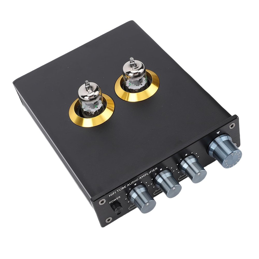 VELATEMOR Vacuum Tube Phono Preamp, Aluminum Alloy Stereo Turntable Preamplifier for MM MC Record Player Amplifier Speaker Home HiFi Audio (US Plug)