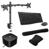 HP Thunderbolt G4 Dock 280W, 4K Support w/Combo Cable, DisplayPort and USB Hub Bundled with Desk Mount Dual Monitor Stand, MK270 Wireless Keyboard/Mouse Set and Gel Pads view 1