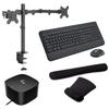 HP Thunderbolt G4 Dock 280W, 4K Support w/Combo Cable, DisplayPort and USB Hub Bundled with Desk Mount Dual Monitor Stand, MK650 Wireless Keyboard/Mouse Set and Gel Pads view 1