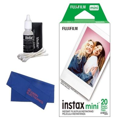 FUJIFILM INSTAX MINI Instant Color Film Bundle for EVO, Mini 12, Mini 11 and Mini 41 Cameras, Includes: Instant Color Film, Cleaning Kit and Cleaning Cloth (20 Exposures)