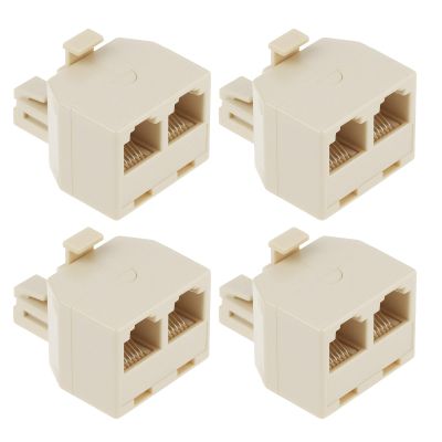 Create idea 4Pcs RJ12 Telephone Splitter Adapter 6P6C 1 Male to 2 Female Telephone Line Splitters for Landline Fax Machine