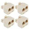 Create idea 4Pcs RJ12 Telephone Splitter Adapter 6P6C 1 Male to 2 Female Telephone Line Splitters for Landline Fax Machine view 1