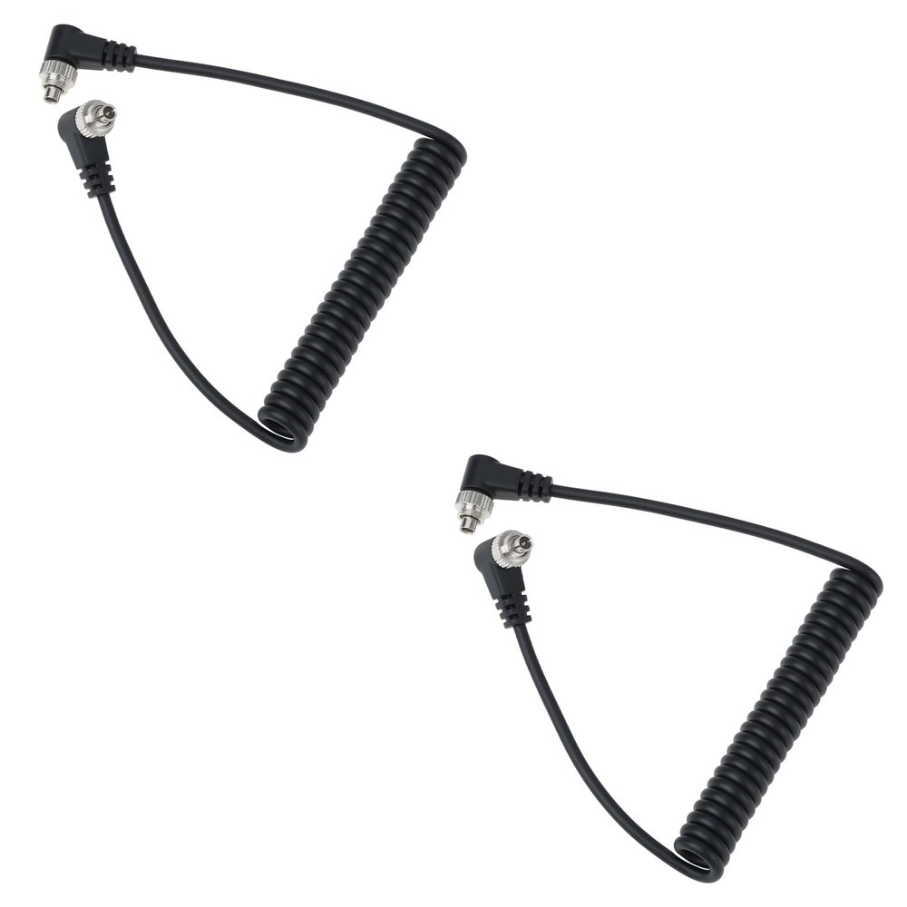 Be In Your Mind 2Pcs PC Flash Cable Spiral Cable Up 30-100cm for Connecting The Camera and Flash