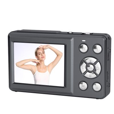 Oreilet Digital Camera, 64MP 4K CCD Vlog Camera with 2.4 Inch HD Screen for Photography, for Teens Students, Auto Focus, Supports Up to 256GB Small Memory Card (Black)