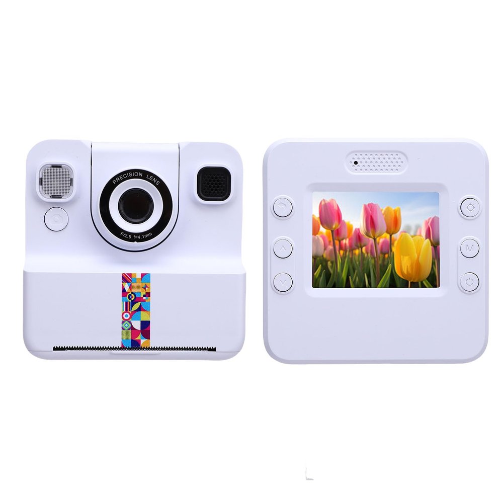 Diydeg Instant Print Camera, 2.4in HD Screen 24MP Photo 1080P Video Kids Camera with Print Paper, Thermal Printing Instant Digital Selfie Christmas Birthday Gifts Toys (White)