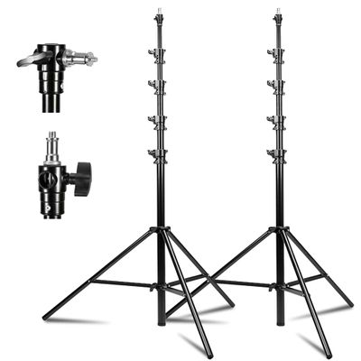 Kate 2 Pack Heavy Duty Light Stand Tripod - 15.7ft Air Cushioned Aluminum Alloy Lighting Stand with Tripod, 2 Sandbags & 1/4"-3/8" Adapter, 9.46lb Load for Studio/Indoor/Outdoor Video Photography