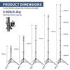 Kate 2 Pack Heavy Duty Light Stand Tripod - 15.7ft Air Cushioned Aluminum Alloy Lighting Stand with Tripod, 2 Sandbags & 1/4"-3/8" Adapter, 9.46lb Load for Studio/Indoor/Outdoor Video Photography view 3