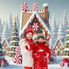 10x8ft Christmas Backdrop Candy Canes Gingerbread Backdrop Christmas Photo Backdrops Props for Photoshoot New Years Xmas Birthday Holiday Decorations Photography Background view 2