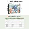 Outdoor TV Cover 40 to 43 Inch Weatherproof, Sea Turtle Ocean Waterproof Outdoor TV Enclosure with Side Pocket, Summer Beach Coastal Coral Wooden Television Protector Cover view 2