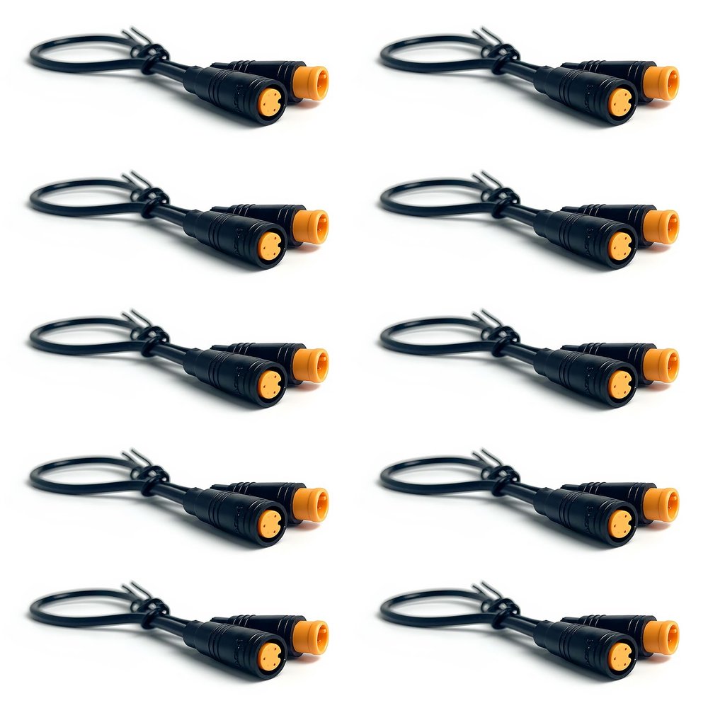 M8, 3-Pin, Male & Female, Waterproof Sensor Connector Cable, 10-Pack