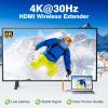 Coolpie Wireless HDMI 4K Transmitter with 1 Receiver, 2160P Output, 350FT Long Range, 5.8G Low Lag Extender, Silvery Metal for PC/Laptop/Projector/TV/Monitor view 2