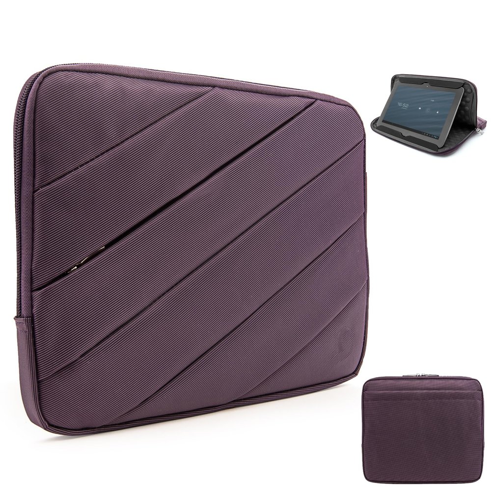 12 Inch Laptop Sleeve with Pockets Compatible with MacBook Air M4 12, XPS 12, Envy 12 - Water Resistant Padded Case Purple
