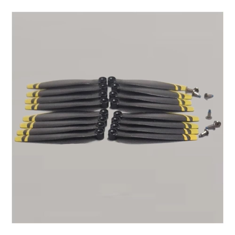 EasQjK 16PCS Brushless Drone Propeller Spare Part Wing Blade Foldable Quadcopter Wing Accessory Black Yellow Color for M5