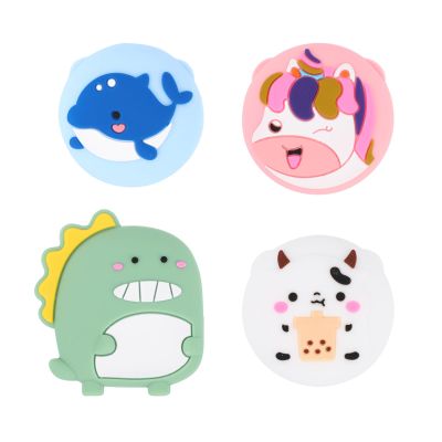 4pcs for Airtag Holder Hidden for Kids, Cute Cartoon Silicone Protective Cases Compatible with Apple AirTag Anti-Loss GPS Tracker Cover Accessories Backpack Jackets Belts (4 Colors)