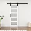 30" W x 84''H White Wood Glass Paneled Sliding Barn Door with Installation Hardware Kit view 2