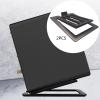 AsrMyjcx Tilted Desktop Speaker Stands Pair Racks Aluminum Alloy Desk Surround Sound Speaker Riser Tabletop for Compact Small Computer, Black view 2
