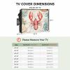 Outdoor TV Cover 80 to 85 Inch Weatherproof, Lobster Coastal Waterproof Outdoor TV Enclosure with Side Pocket, Nautical Beach Coral Shell Ocean Retro Television Protector Cover view 2