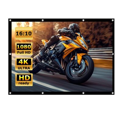 110/120 inch Anti-Crease Projector Screen Outdoor, 16:10 4K HD Portable Foldable Home Cinema Projection Screen, Large Washable Movie Screens(16:10 60in)