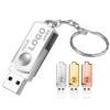 32GB 50Pcs Personalized Custom USB 2.0 Flash Drive with Meatl Keychains, Bulk Customize Promotional Swivel Thumb Drives, Engraved/Printed Your Logo & Text on Dual-Sided for School/Company Events view 1