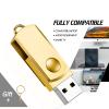 32GB 50Pcs Personalized Custom USB 2.0 Flash Drive with Meatl Keychains, Bulk Customize Promotional Swivel Thumb Drives, Engraved/Printed Your Logo & Text on Dual-Sided for School/Company Events view 3