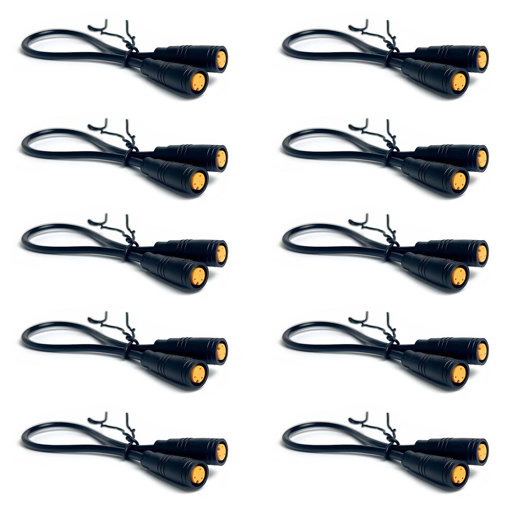 M8, 3-Pin, Female, Waterproof Sensor Connector Cable, 10-Pack
