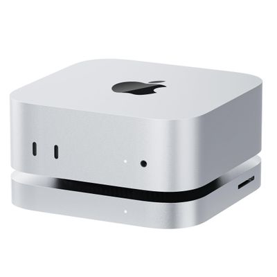 BEELINK EX Mate Mini-B 2TB for Mac mini M4 Dock, 80Gbps USB-C Aluminum Alloy Stand with M.2 PCIe SSD Slot (Pre-Installed 2TB NVMe, Expandable up to 8TB, 2.5G LAN, USB-A 3.0, SD4.0, Silver)