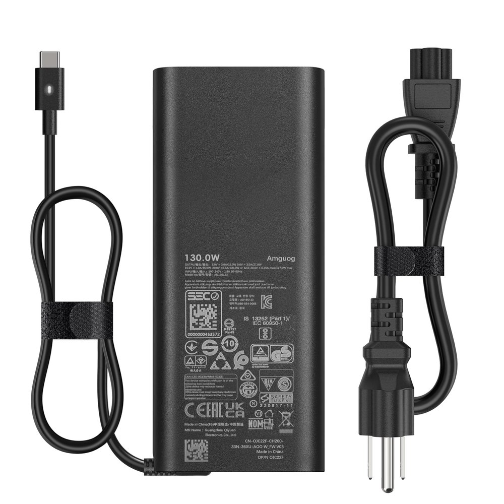 130W USB C Charger Compatible with Dell XPS 15 17 9500 9510 9520 9530 9700 9710 9720 9730 Precision 5550 5560 5570 5750 3561, Latitude 5421 5521, HA130PM170 DA130PM170 Laptop 20V 6.5A Type C Adapter