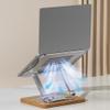HYgloF Adjustable Laptop Stand Laptop Stand with Wooden Base, 360 Rotation Foldable Portable Notebook Riser Bracket(Gris) view 4
