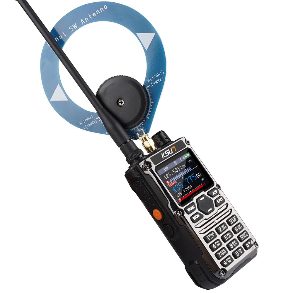 KSUN Handheld Ham Radio CB SSB HF Portable Radios Smart APP Programming Screen with Blue/Red Shortwave Antenna for Hiking, Security, Rescue HF123D (1 Pack)