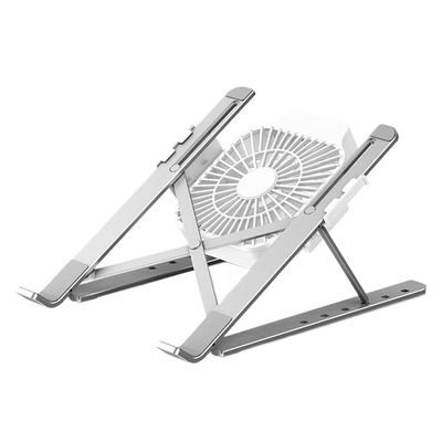 Adjustable Laptop Stand Foldable Laptop Stand for Desk, Aluminum Alloy Holder Bracket with Cooling Fan(Silver)