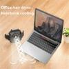 Adjustable Laptop Stand Foldable Laptop Stand for Desk, Aluminum Alloy Holder Bracket with Cooling Fan(Silver) view 4