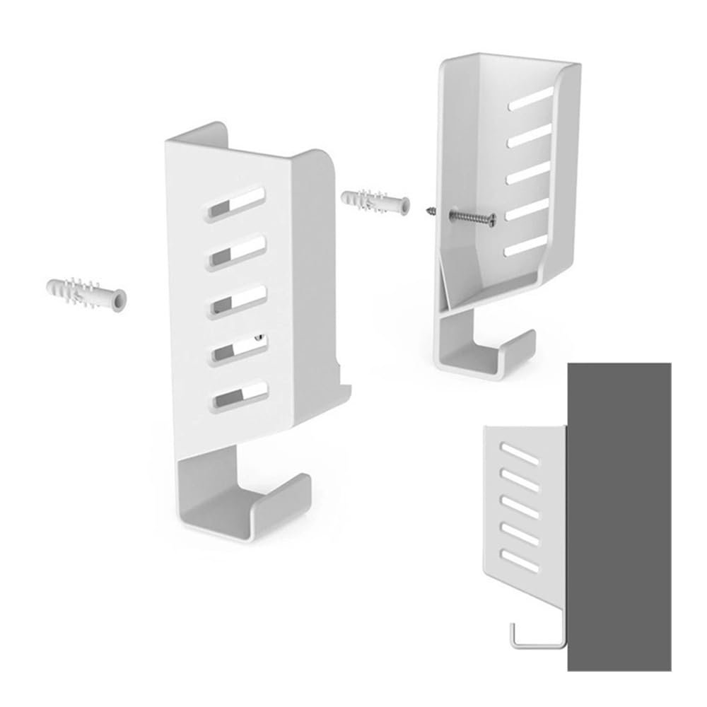 Adjustable Laptop Stand Wall Laptop Mount Bracket, Under Desk Holder, Space Saving, Adhesive & Screws(White)