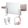 Adjustable Laptop Stand Desk Side Vertical Laptop Stand, No Drill Metal Desktop Mount Holder with Hooks(White) view 1