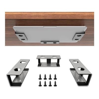 Adjustable Laptop Stand Under Desk Laptop Mount Holder, Aluminum Storage Bracket with Anti-Scratch Felt Board(Silver)