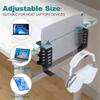 Adjustable Laptop Stand Desk Side Vertical Laptop Stand, No Drill Metal Desktop Mount Holder with Hooks(Black) view 2