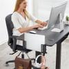 Adjustable Laptop Stand Desk Side Vertical Laptop Stand, No Drill Metal Desktop Mount Holder with Hooks(Black) view 4
