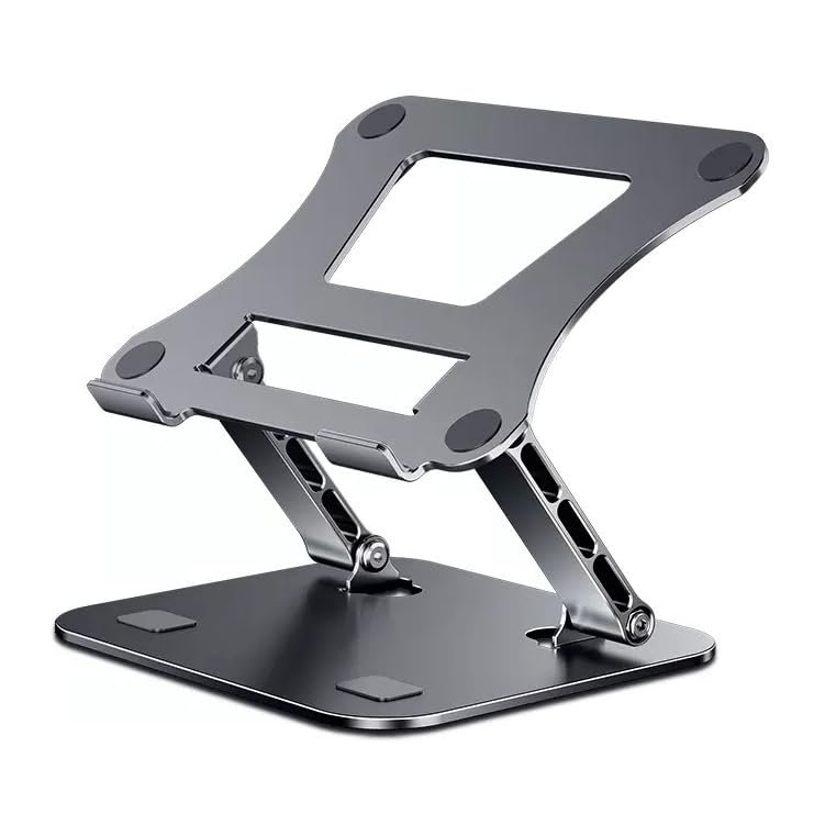 Adjustable Laptop Stand Foldable Laptop Stand, Portable Aluminum Riser Holder Suppot up to 17.3 "Laptop(Gris)