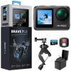 AKASO Brave 7 LE Action Camera with MicroSDXC U3 Card and Handlebar Clamp Mount Accessories Kit Bundle view 1