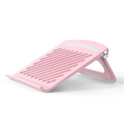 HYgloF Adjustable Laptop Stand Foldable Laptop Stand, Portable Plastic Riser Cooling Bracket for laptops Within 17"(Pink)
