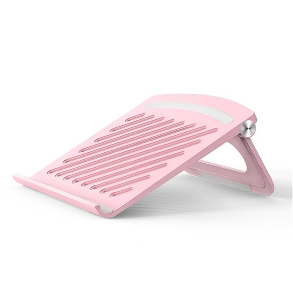 HYgloF Adjustable Laptop Stand Foldable Laptop Stand, Portable Plastic Riser Cooling Bracket for laptops Within 17"(Pink)