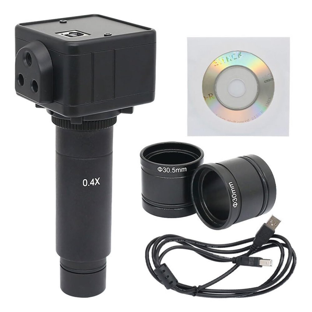 Microscope Accessories Kit 5.0MP USB Video CMOS Digital Camera Electronic Digital Microscope Industrial Camera with 0.5X 0.4X C Mount Lens Microscope Slides