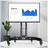 QICBYING Portable TVs Floor Stand - Mobile TV Cart Mount with Wheels, Height Adjustable Rolling Floor Mount, Teaching Conference Monitor Frame, Up to 50kg view 1
