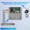 VHS to DVD Recorder, VCR VHS to DVD Converter, TV to USB SD HDD Device, Record VHS VCR Camcorder Video via AV Input, No PC Required, Smartphone WiFi Media Copy Recorder, Includes 10 Free DVD-R view 2