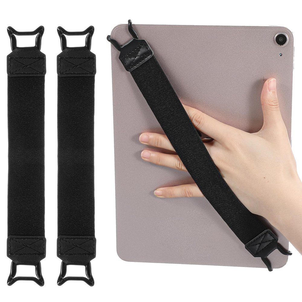 guduling 2pcs Tablet Handle, Tablet Hand Strap, Lightweight Tablet Handle, High-Elasticity Hand Strap, Tablets Grip for Readers, 7.6-11 Inch Devices, Black