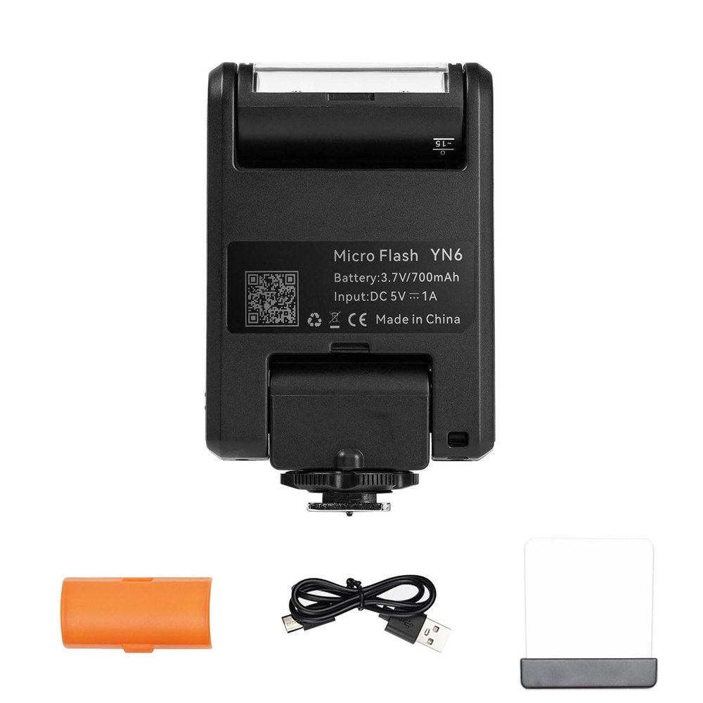 CHEOTIME Mini Camera Flash, Compact Manual Hot Shoe Flash 4 Level Power Control Digital Camera Flash Rechargeable Photography Lighting for DSLR (Black)